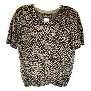 Sag Harbor Sweater Animal Print SS Pullover P
